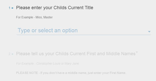 Changing your child's name form to fill