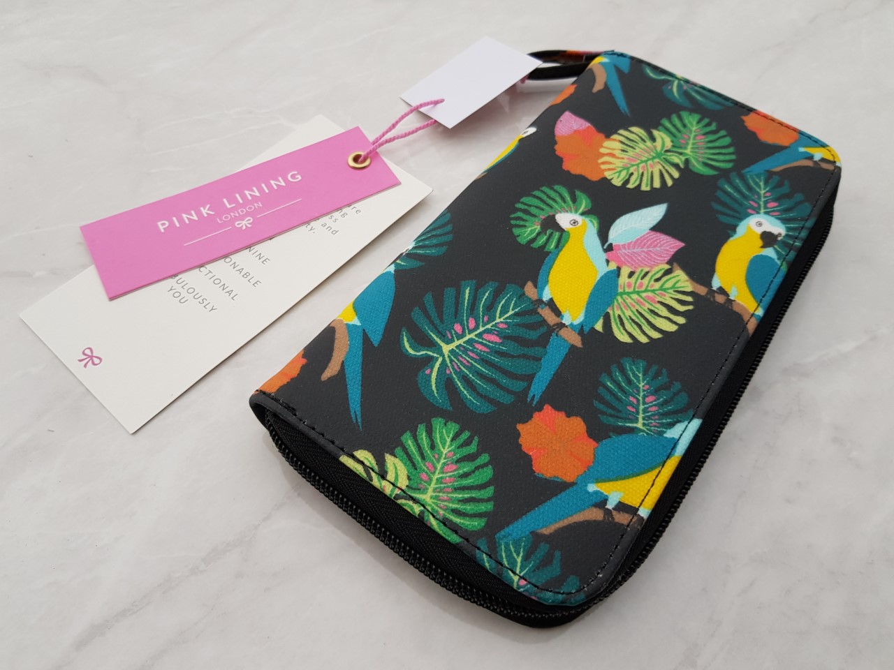 Pink Lining Parrot Wallet