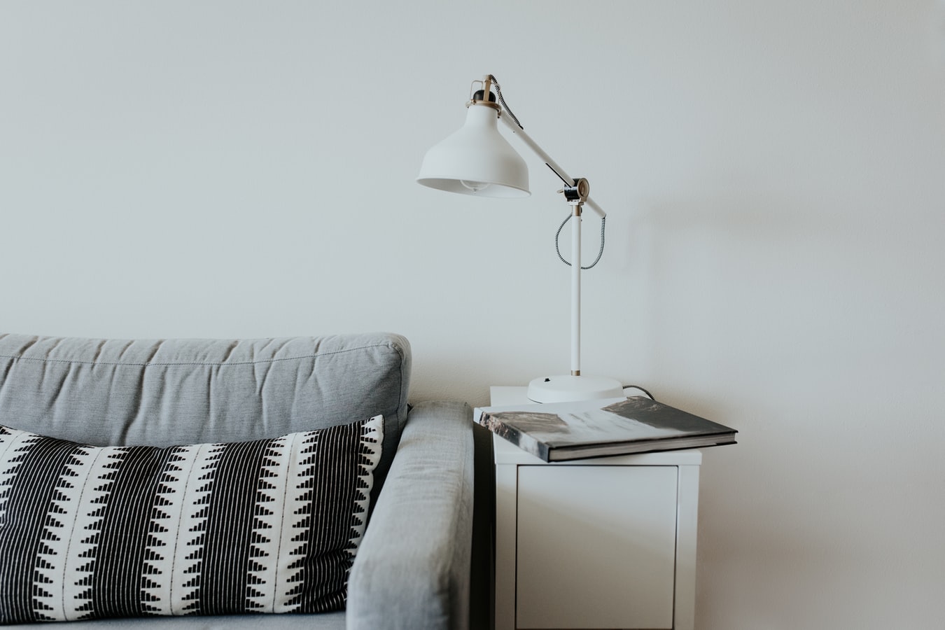 functionality with a sofa next to side table