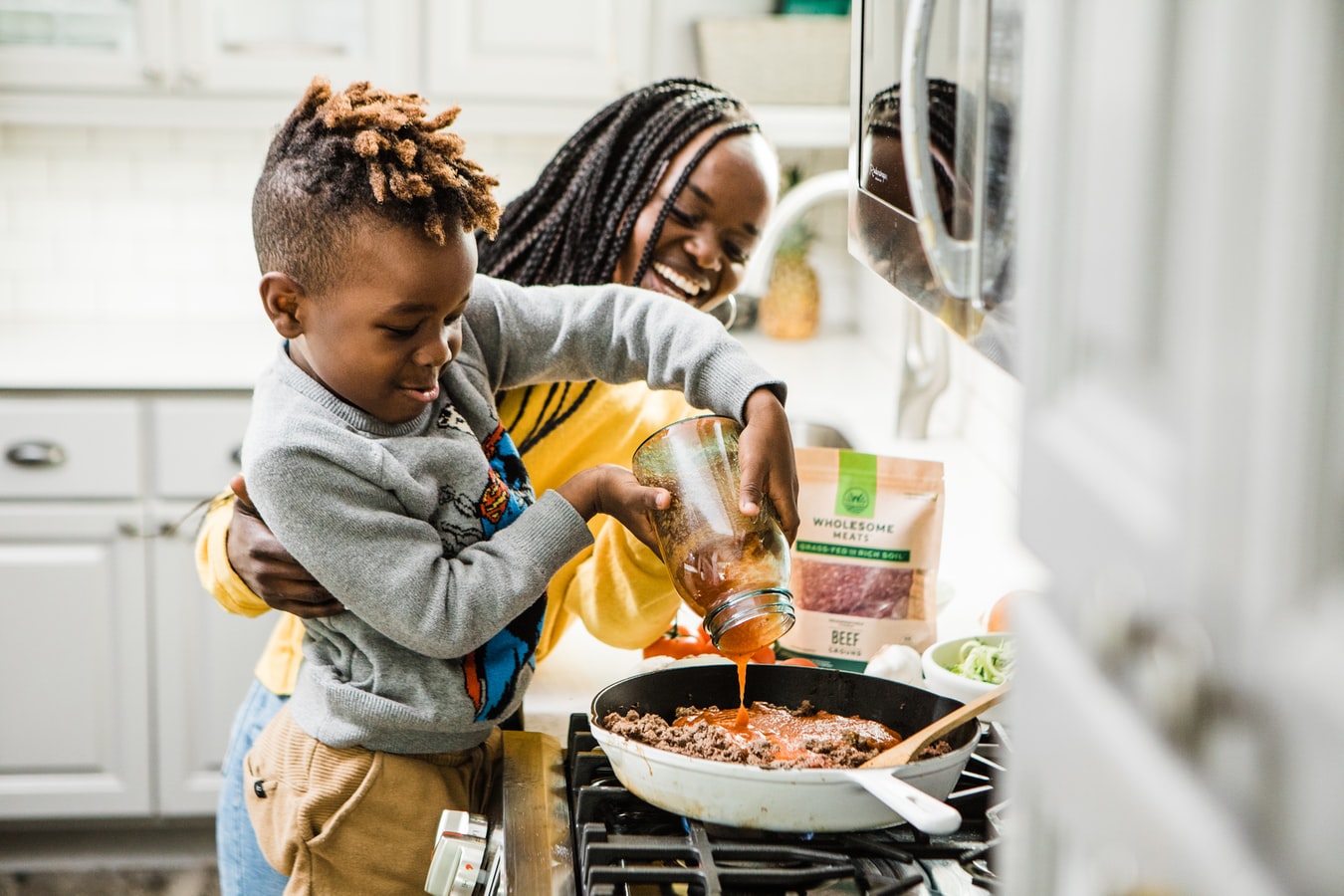 child cooking