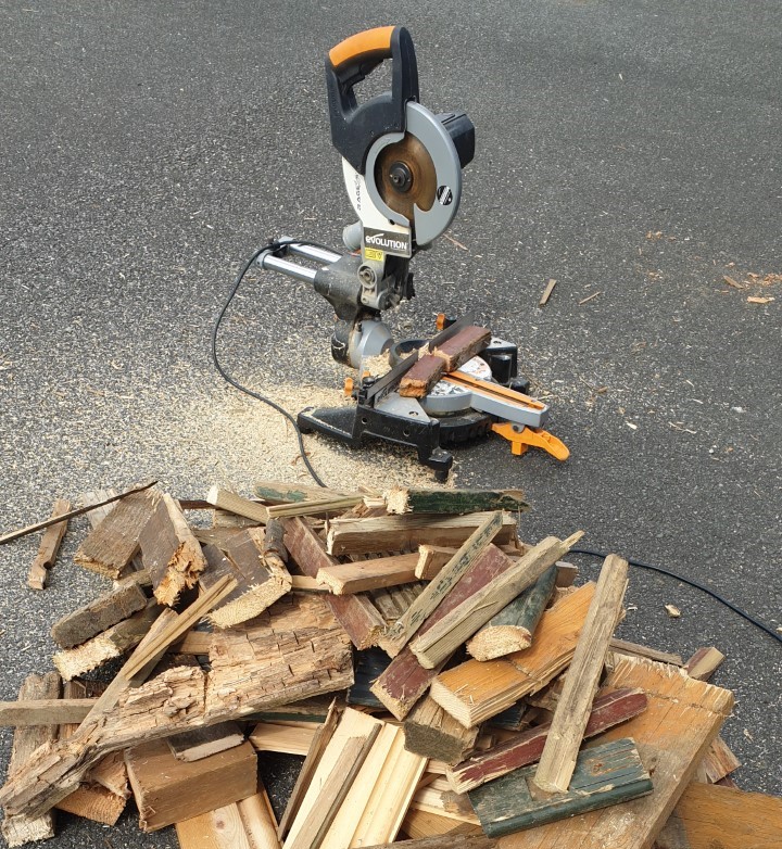 cutting wood