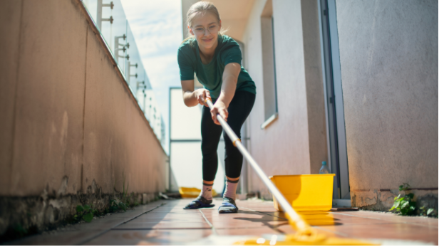 clean the balcony