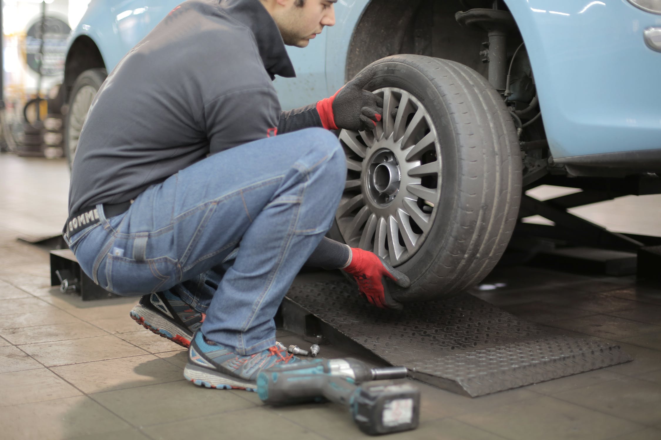 car maintenance with tyres