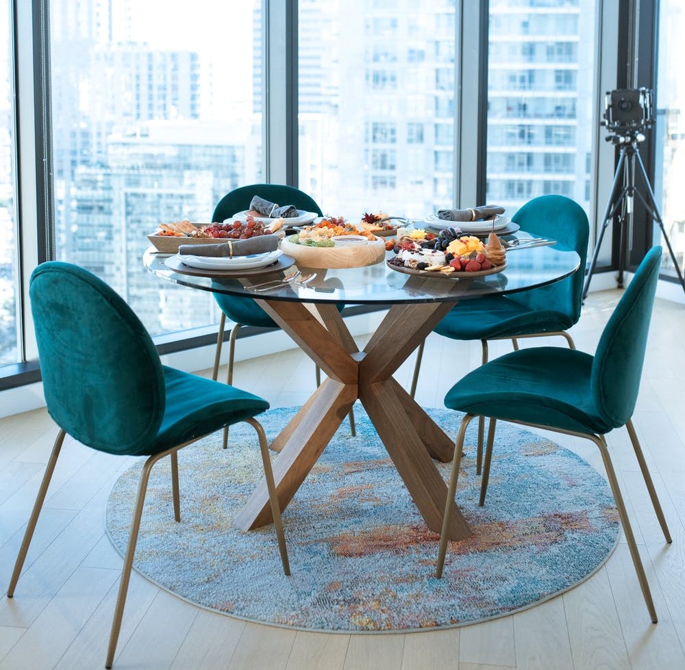 velvet dining room chairs