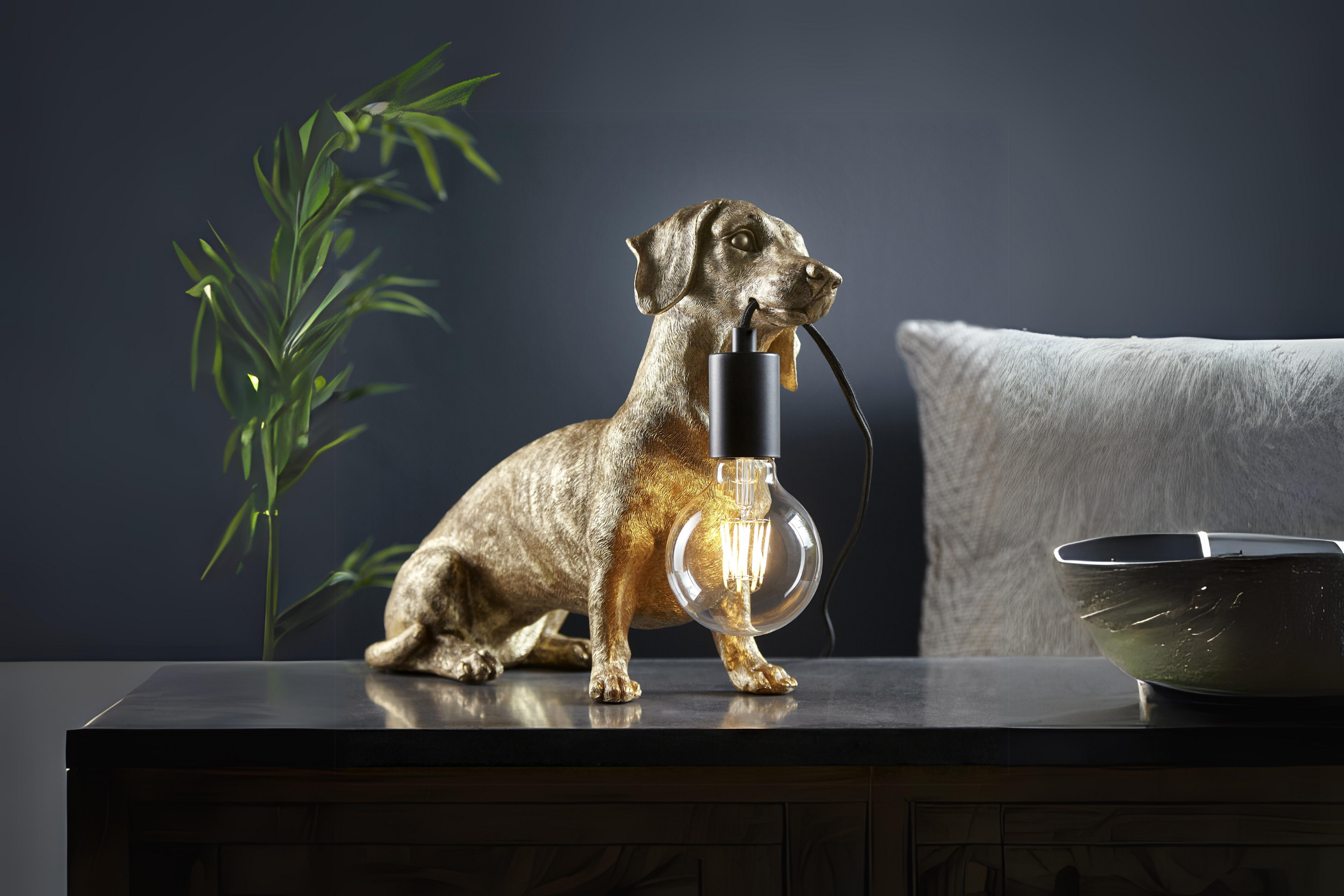 Wally Dog Gold Table Lamp