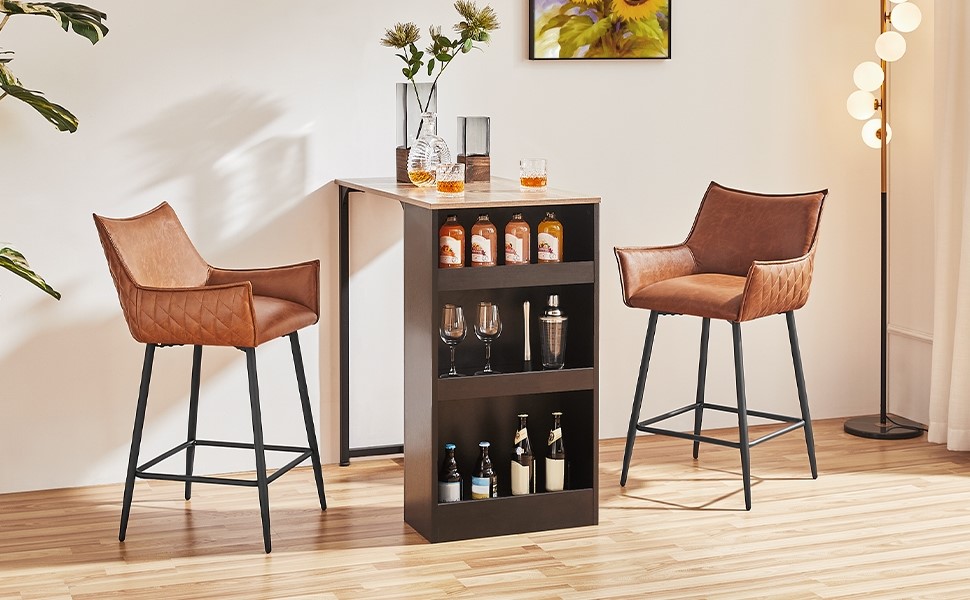 Ideas For Your Own Home Bar featuring Yaheetech Bar Stools